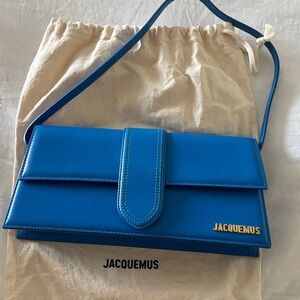 Jacquemus Vibrant Blue Clutch with Gold Logo